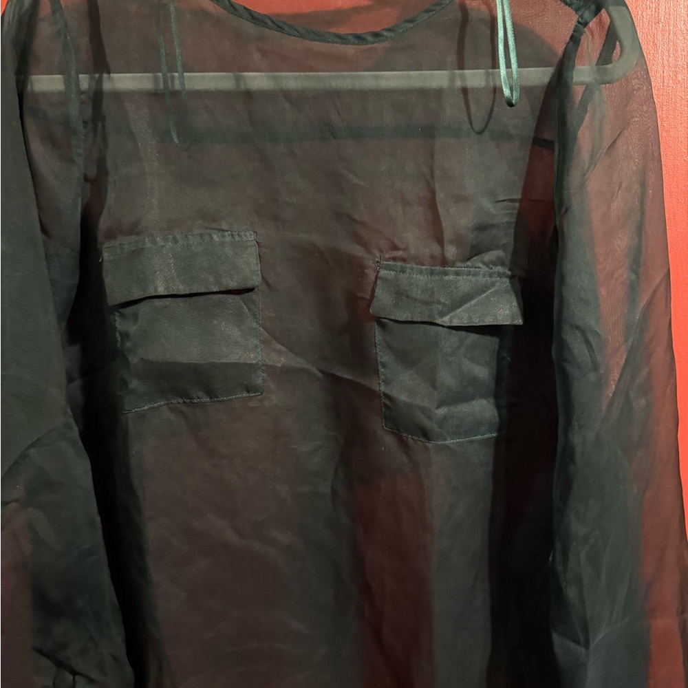 Zara Black Sheer Top